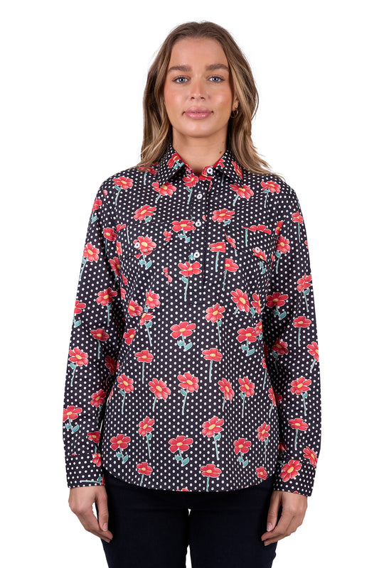 H5W2101180 Hard Slog Women's Inez 1/2 PLKT LS Shirt