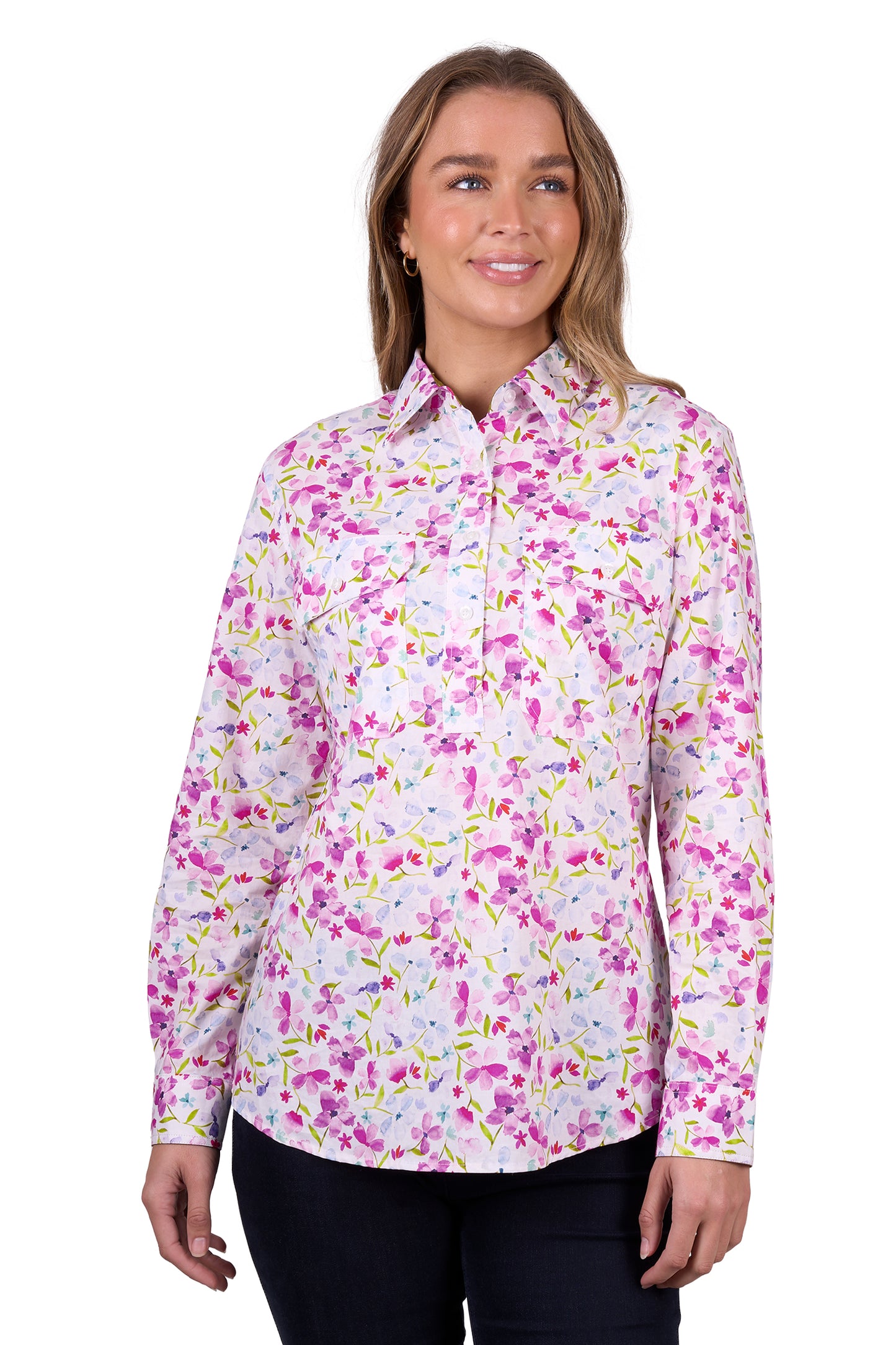 H5W2101181 Hard Slog Women's Evae 1/2 PLKT LS Shirt