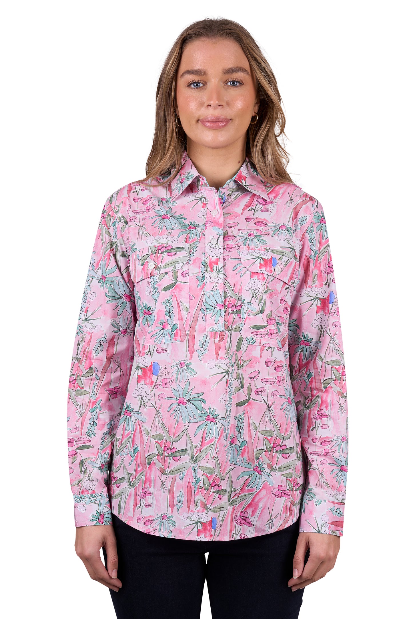 H5W2101183 Hard Slog Women's Mill 1/2 PLKT LS Shirt