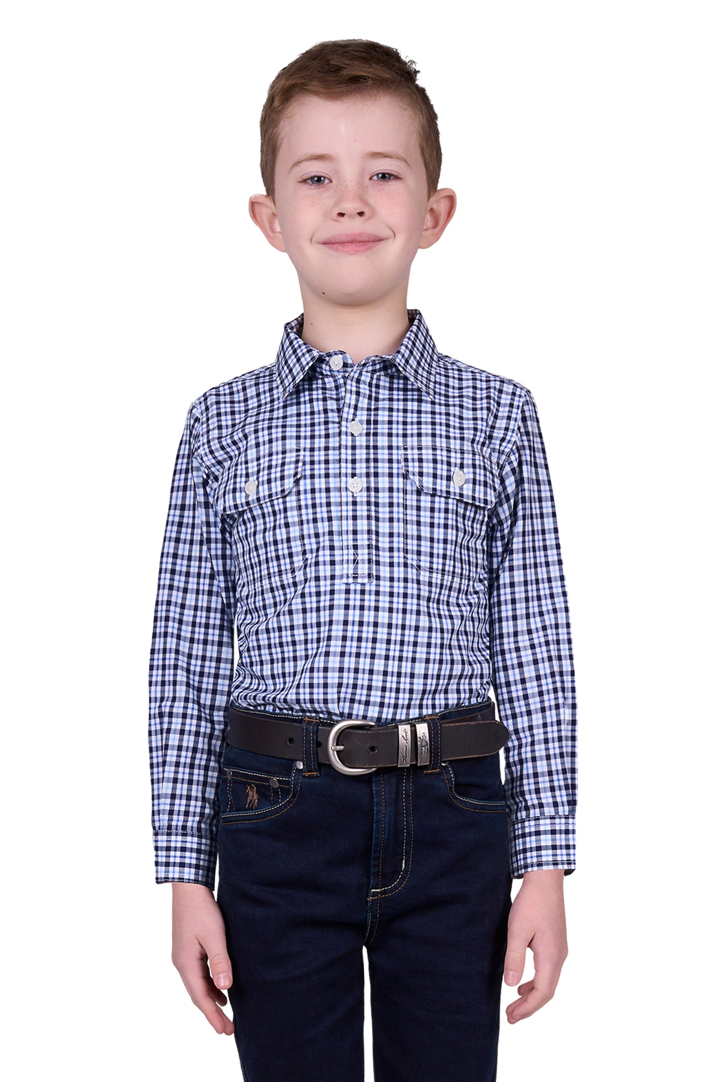H5W7101186 Hard Slog Boy's Coney 1/2 PLKT LS Shirt