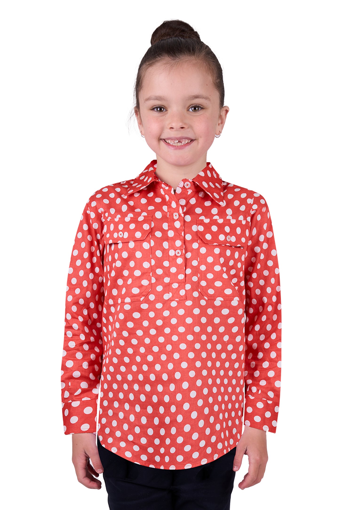H5W7101189 Hard Slog Girl's Jaz 1/2 PLKT LS Shirt