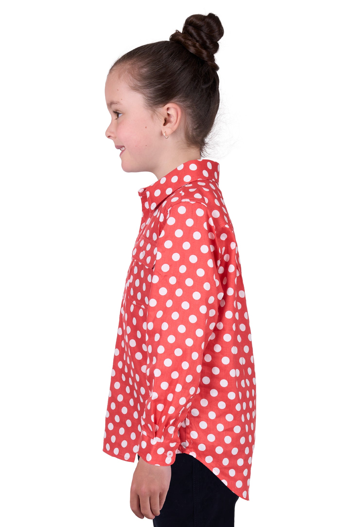 H5W7101189 Hard Slog Girl's Jaz 1/2 PLKT LS Shirt
