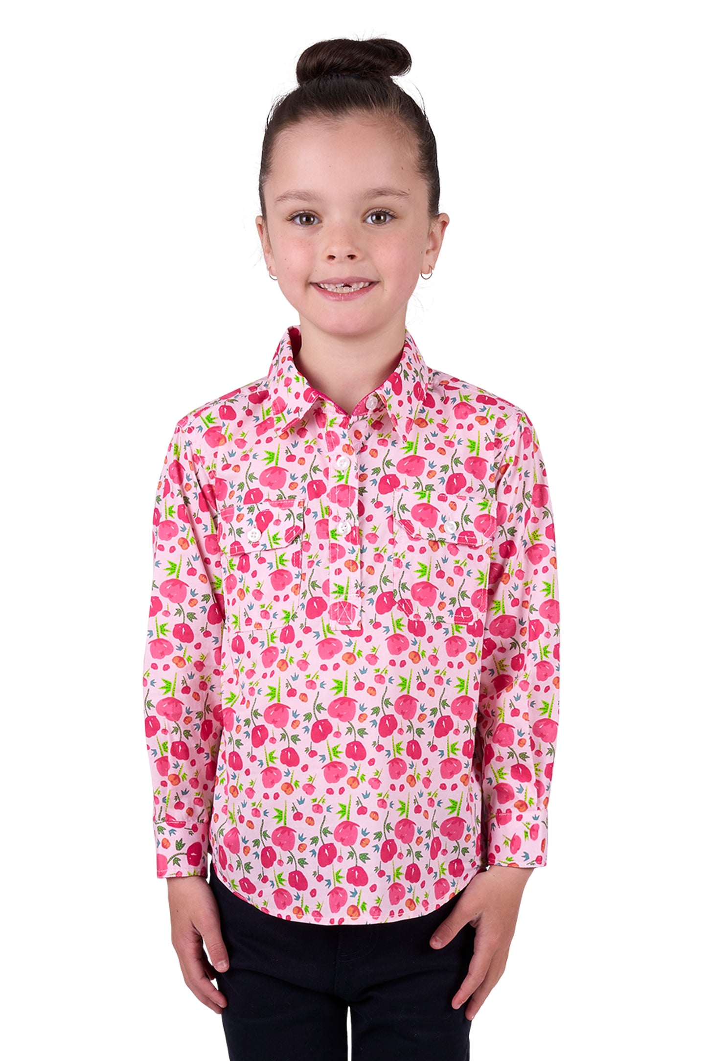 H5W7101193 Hard Slog Girl's Sisi 1/2 PLKT LS Shirt