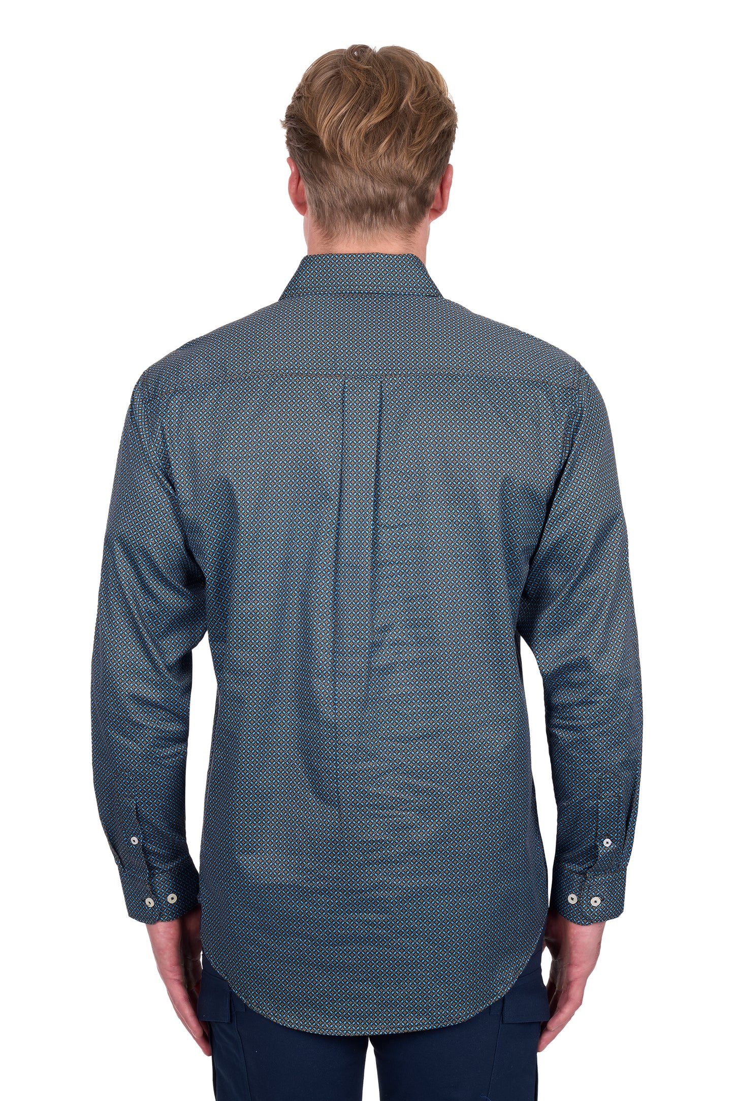 H6W1126186 Hard Slog Men's Blake 1/2 PLKT LS Shirt Black/Blue