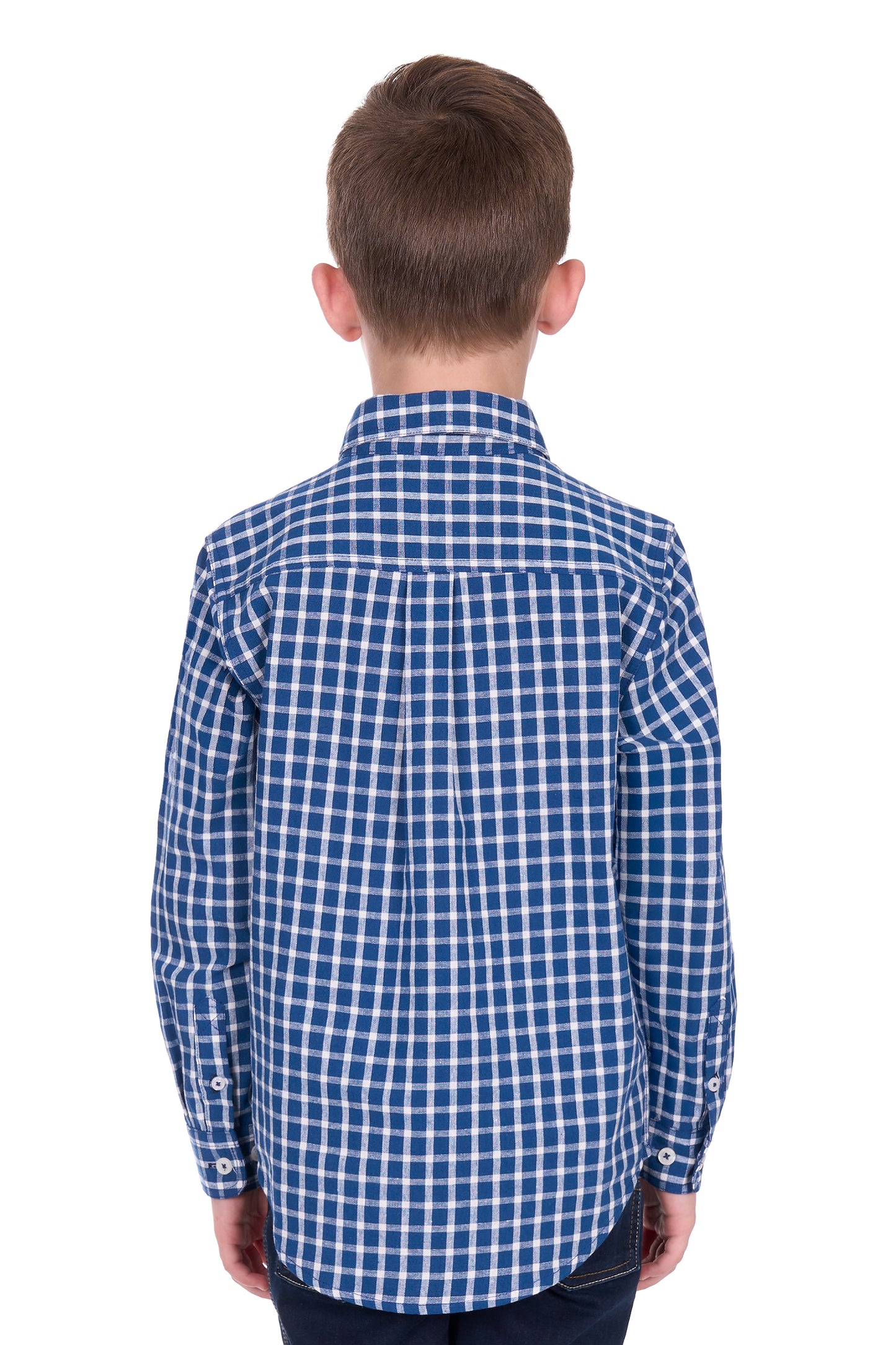 H6W7101185 Hard Slog Boy's Alden 1/2 PLKT LS Shirt Navy/White
