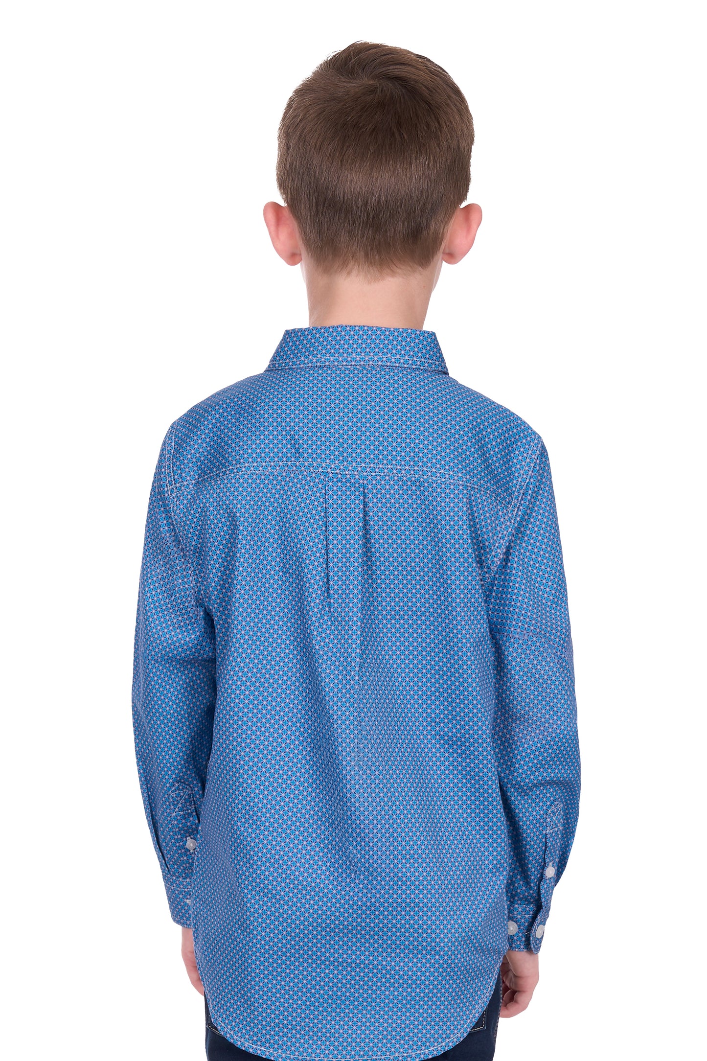 H6W7101188 Hard Slog Boy's Holden 1/2 PLKT LS Shirt Navy/Blue