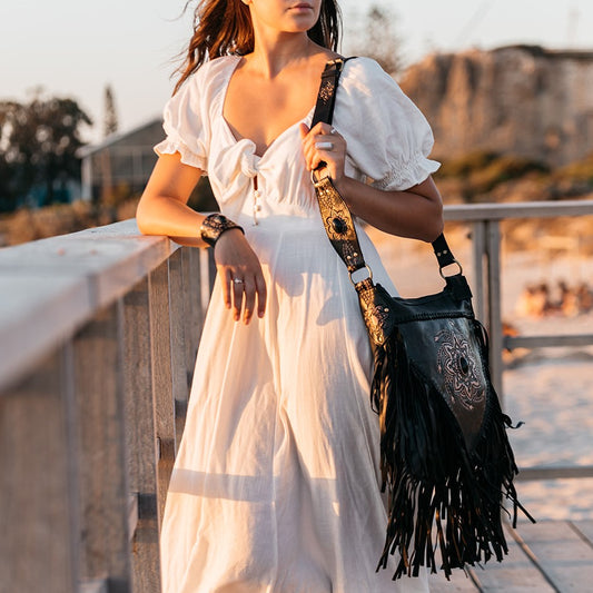 26224 Harmony Fringe Bag - Vintage Black