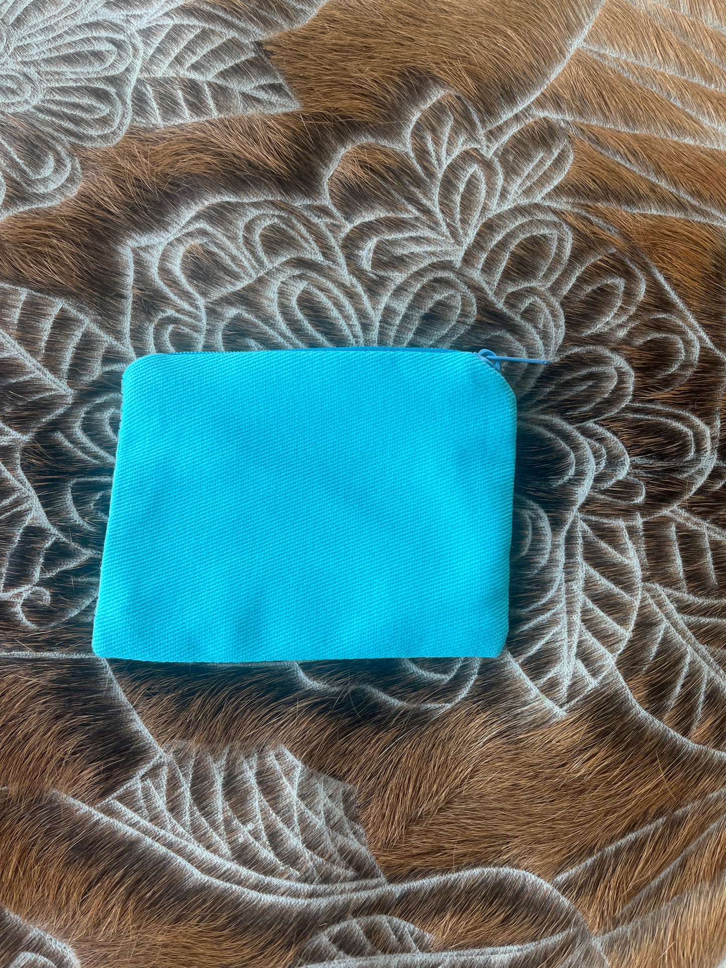 60-02141 USA Turquoise Beaded Cowgirl Hat Coin Purse