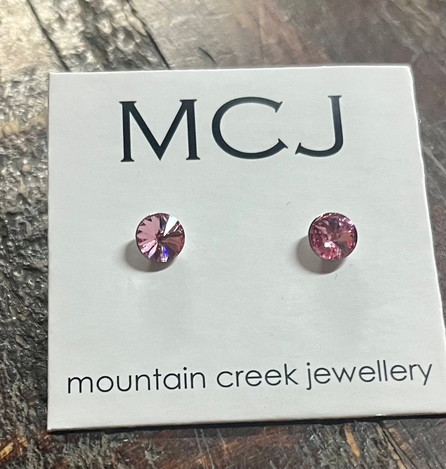 ESW0011 MCJ Swarovski Crystal Pink Stud Earrings