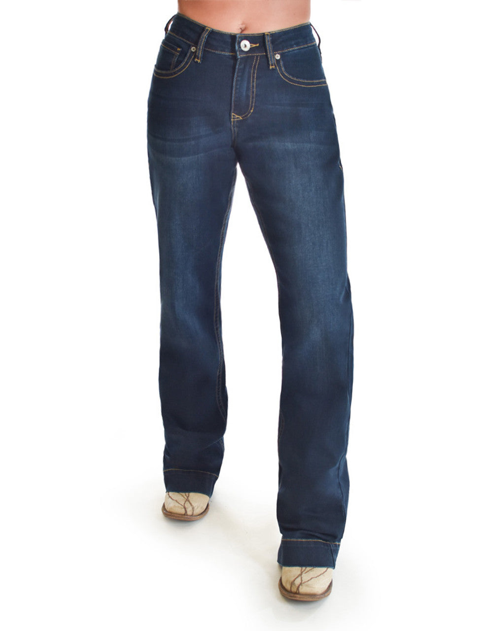 C01-JINDNC-DWH Cowgirl Tuff Women's Indigo Classic High Rise XL Leg