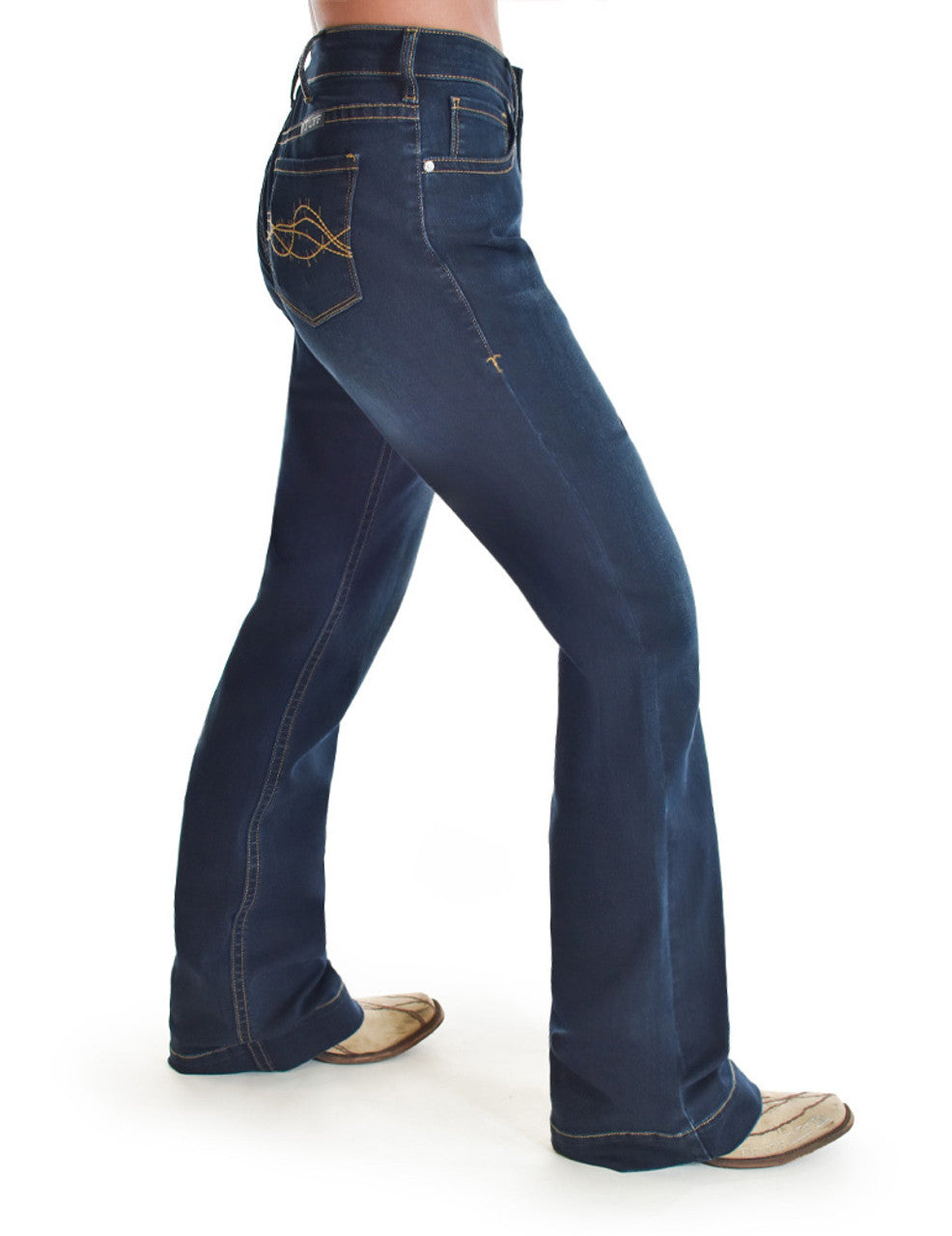 C01-JINDNC-DWH Cowgirl Tuff Women's Indigo Classic High Rise XL Leg