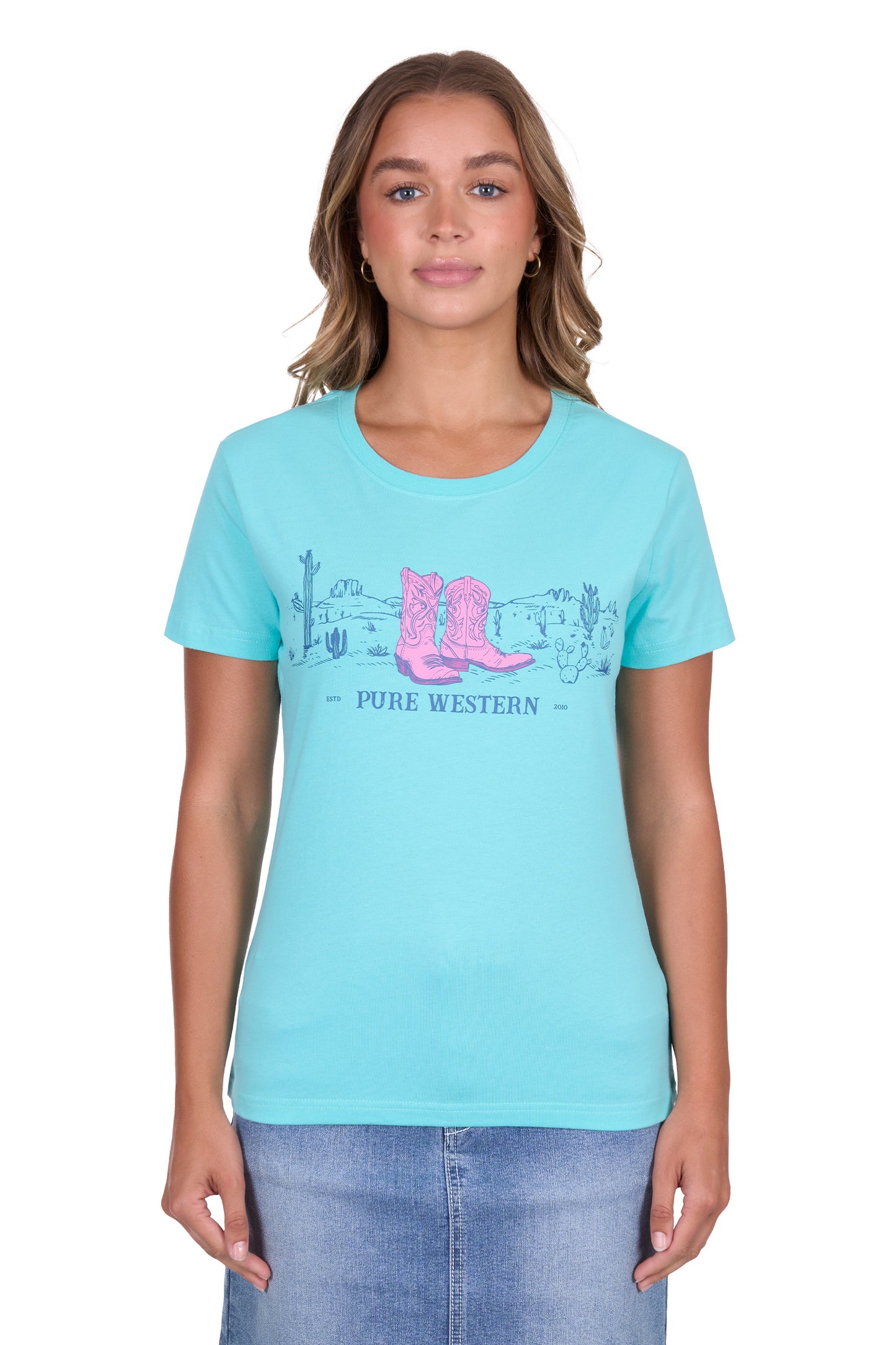 P5S2598104 Pure Western Women's Shelly SS Tee