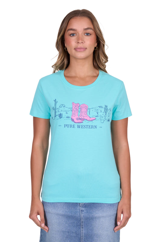 P5S2598104 Pure Western Women's Shelly SS Tee