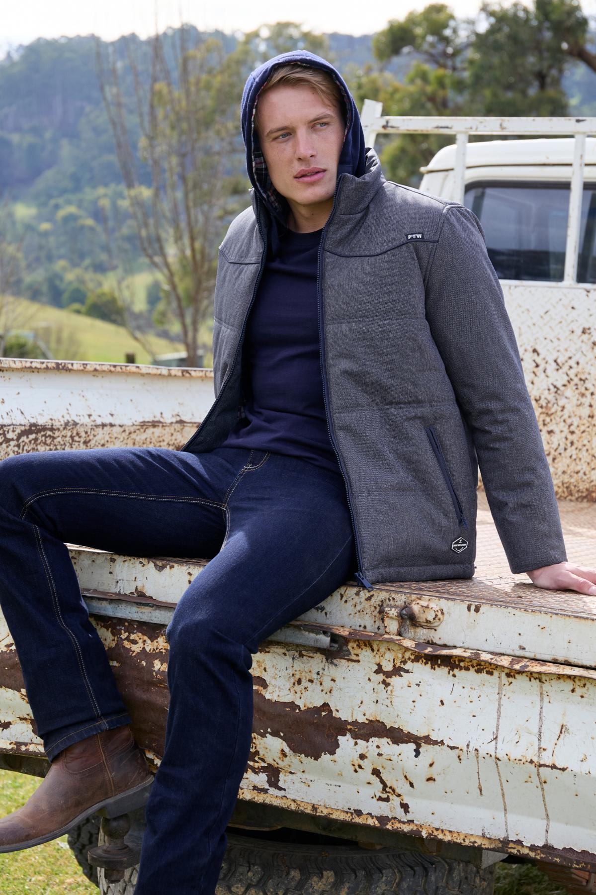 P5W1703882 Pure Western Men's Chad Jacket Navy