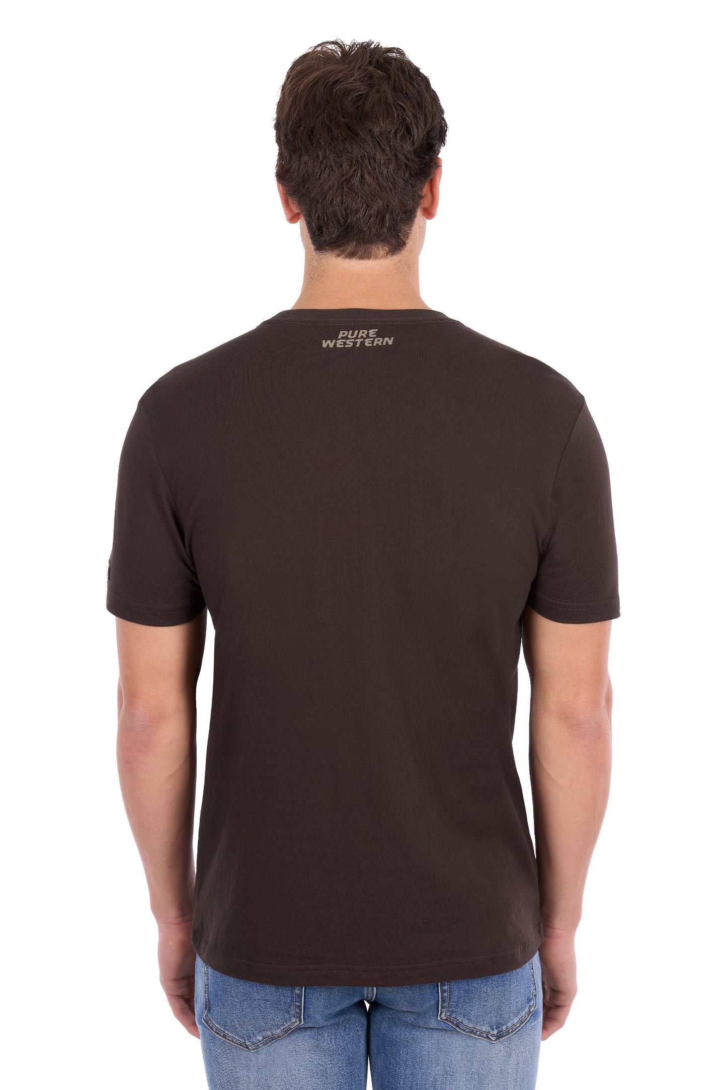 P6S1503313 Pure Western Men's Tony SS Tee Chocolate