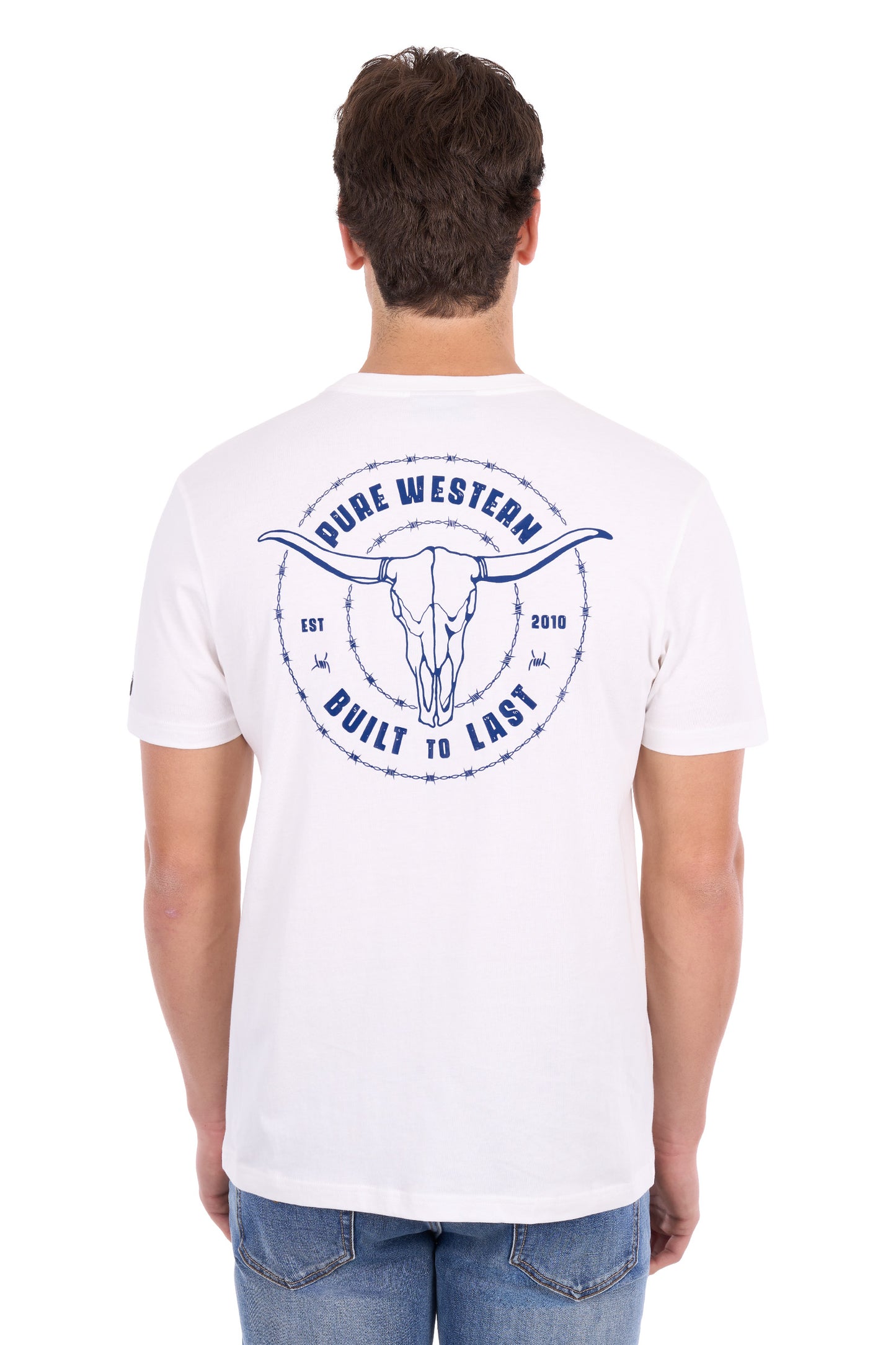 P6S1503314 Pure Western Men's Walker SS Tee Off White