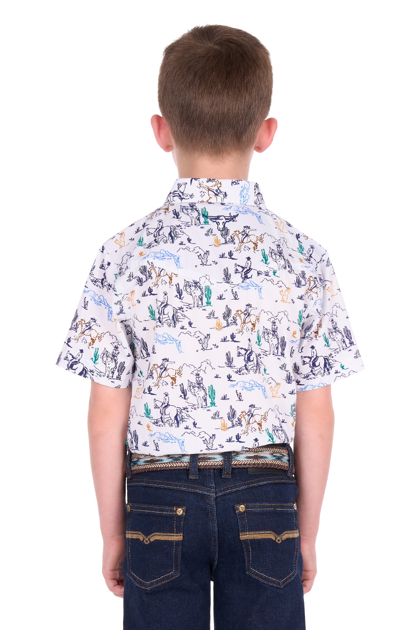 P6S3103306 Pure Western Boy's Mike SS Shirt Multi