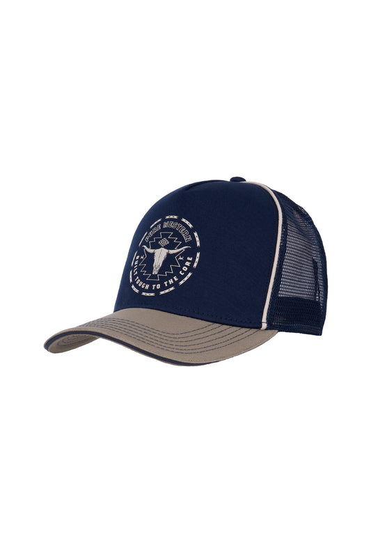 P6W1902CAP Pure Western Men's HP Trucker Cap Navy/Tan