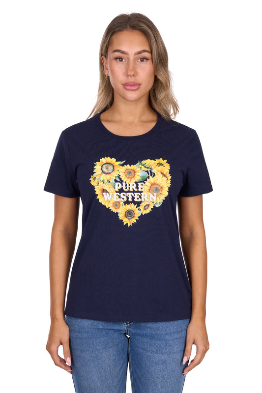 P6W2598205 Pure Western Women's Marissa SS Tee Navy