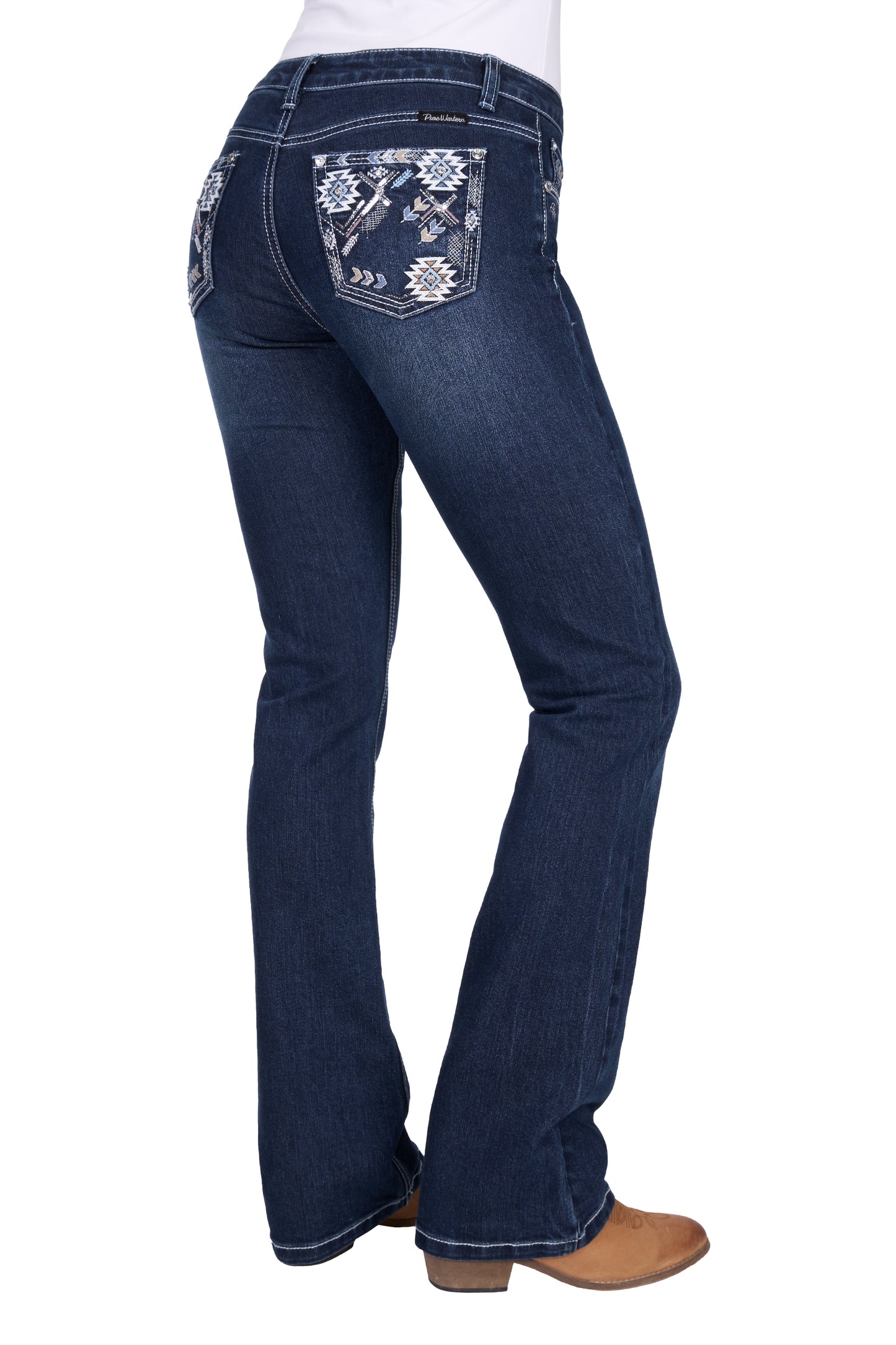 PCP2208235 Pure Western Women's Raven Boot Cut Jeans 34 Leg