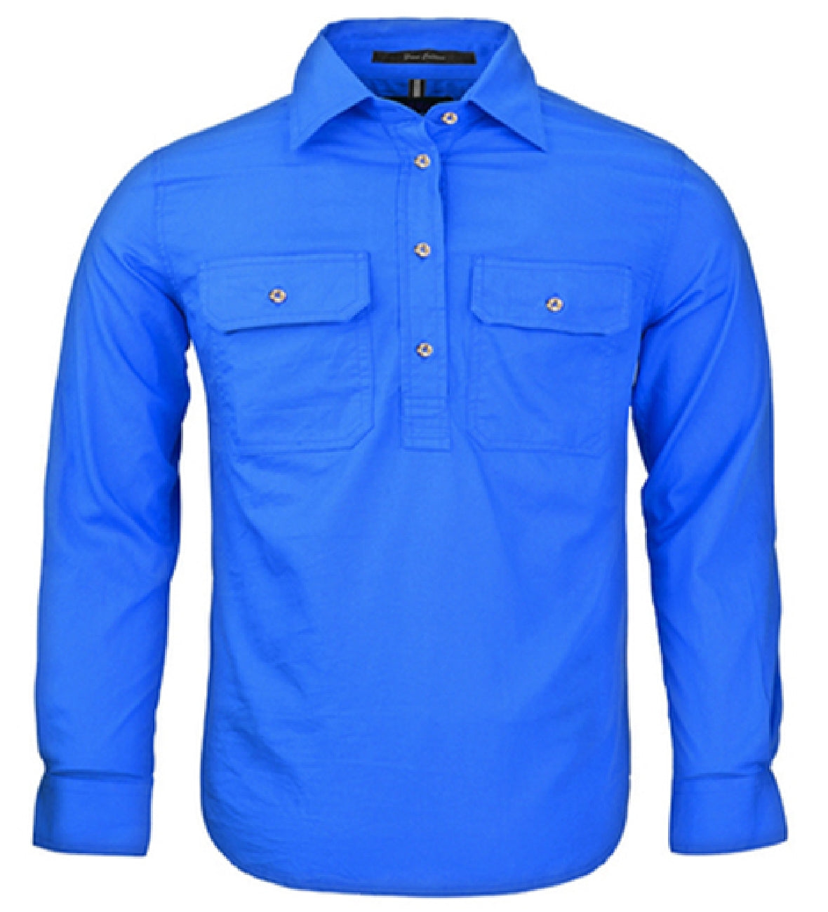 RM400CF Pilbara Kid's Closed Front L/S Shirt Cobalt