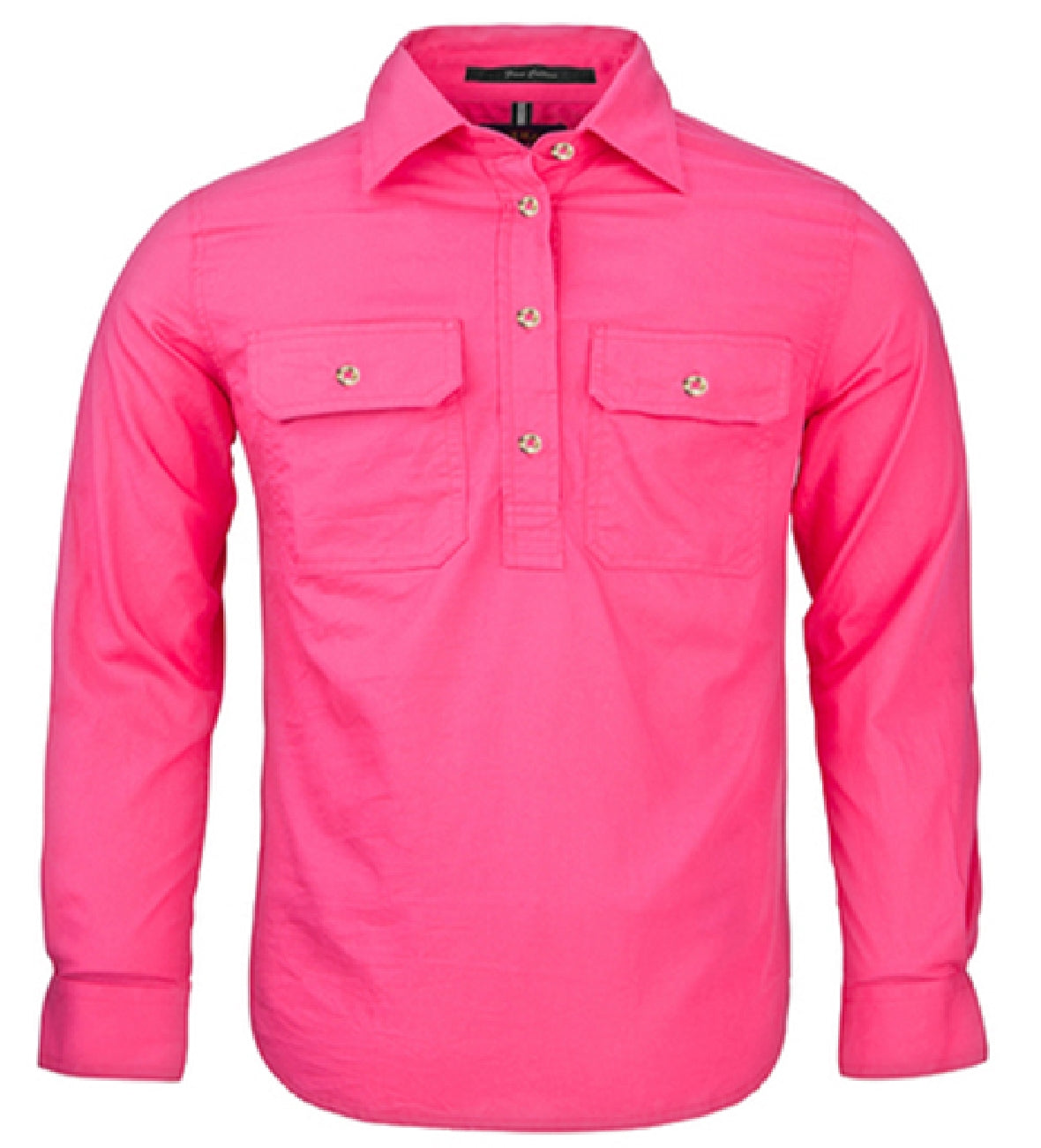 RM400CF Pilbara Kid's Closed Front L/S Shirt Hot Pink