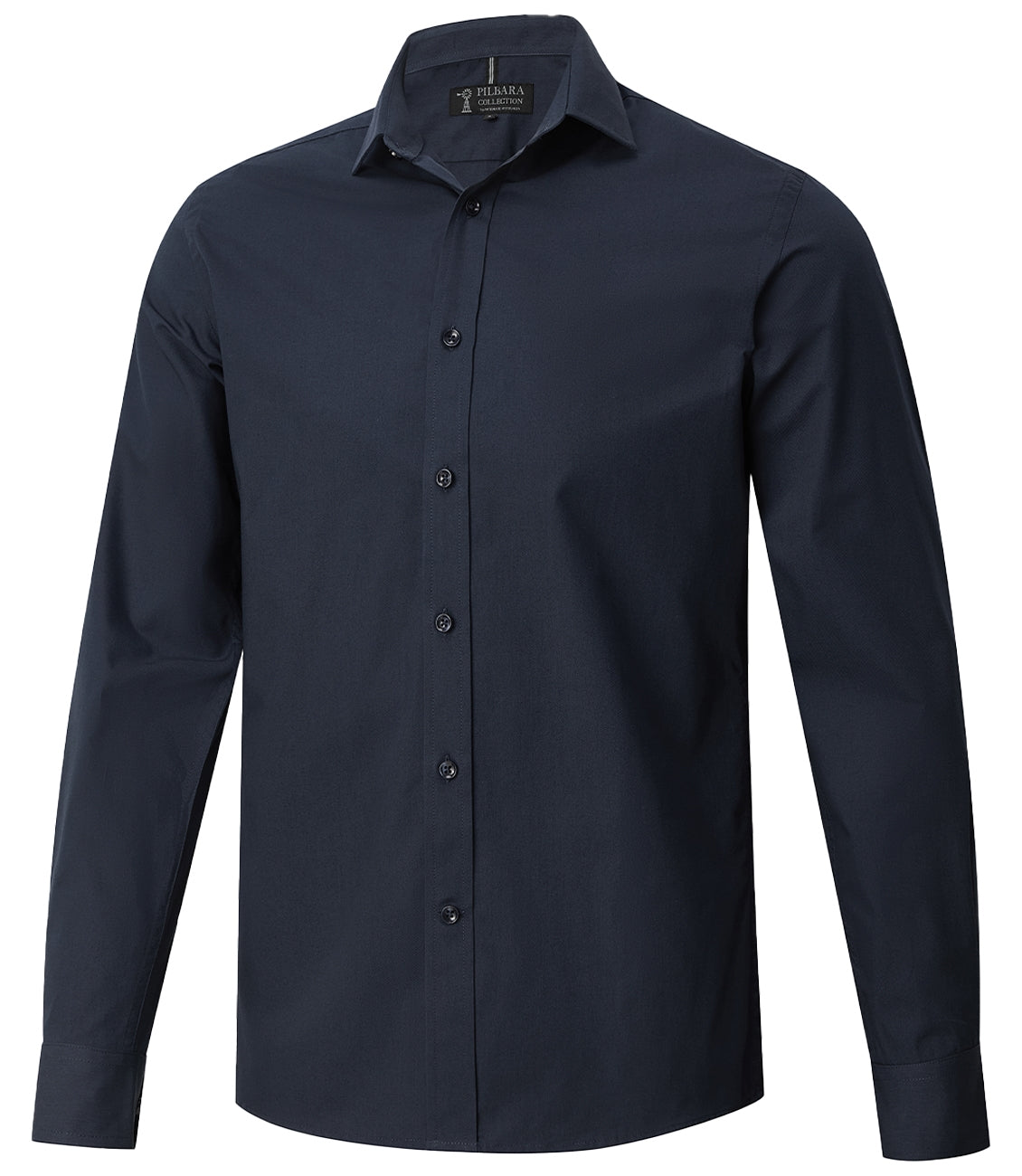 RMPC187.Navy Pilbara Men's L/S Shirt Premium Twill Navy