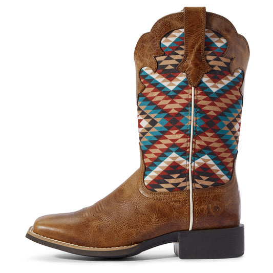 10031580 Ariat Women's Round Up Willow Dark Tan/Multi Aztec