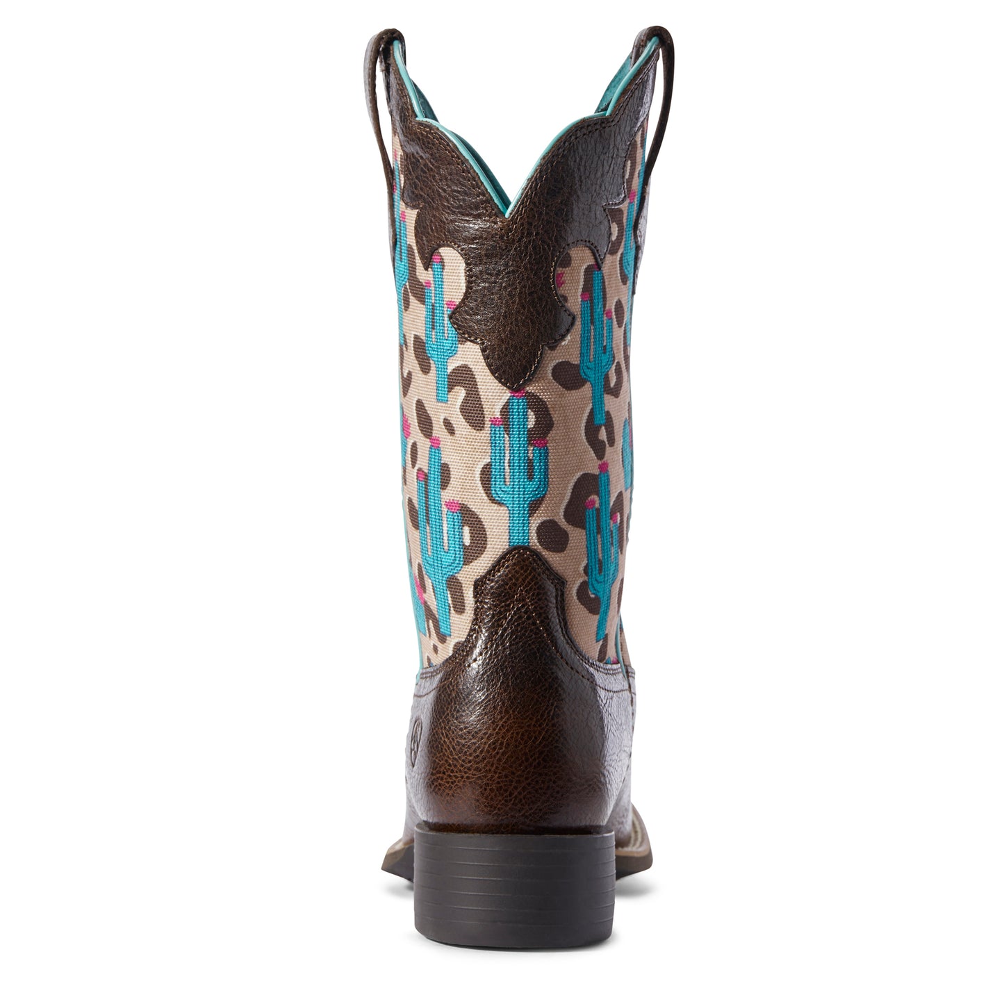 10031581 Ariat Women's Round Up Willow Chocolate Chip/Leopard Cactus
