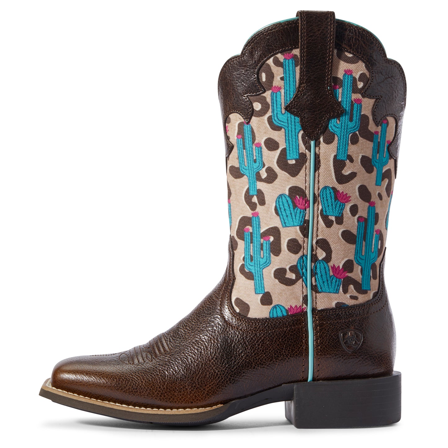 10031581 Ariat Women's Round Up Willow Chocolate Chip/Leopard Cactus