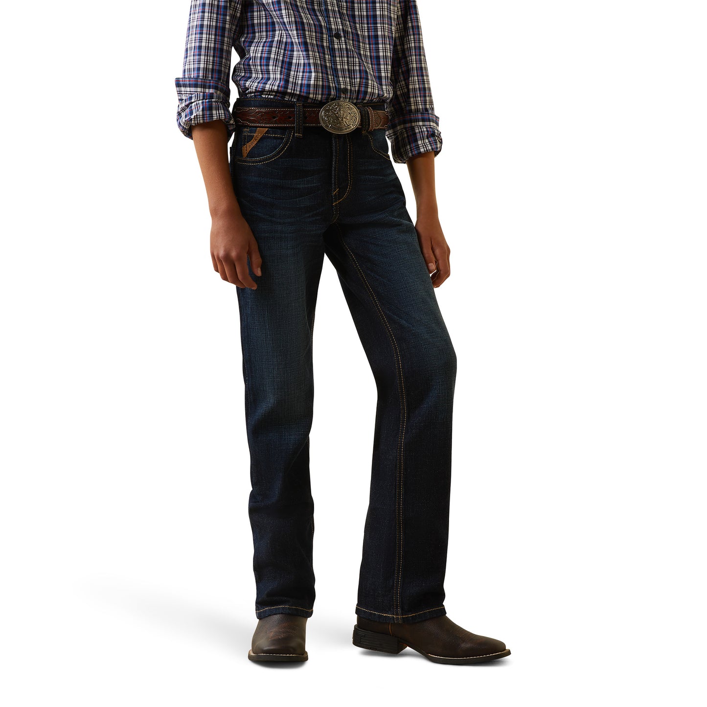 10043179 Ariat Boys B5 Straight Leg Treven Mineral Blue Wash