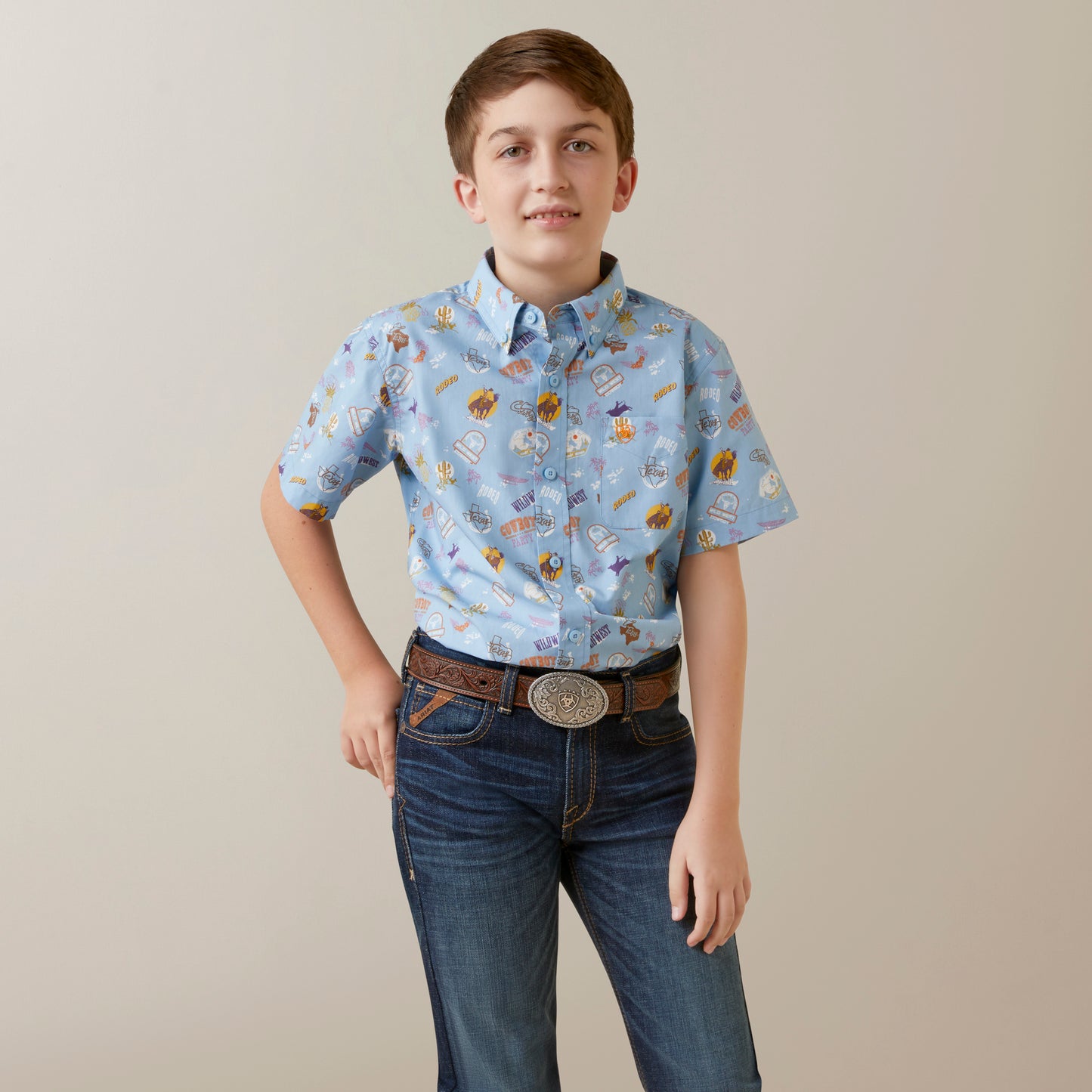 10044920 Ariat Youth Maurico Classic SS Shirt Lilac