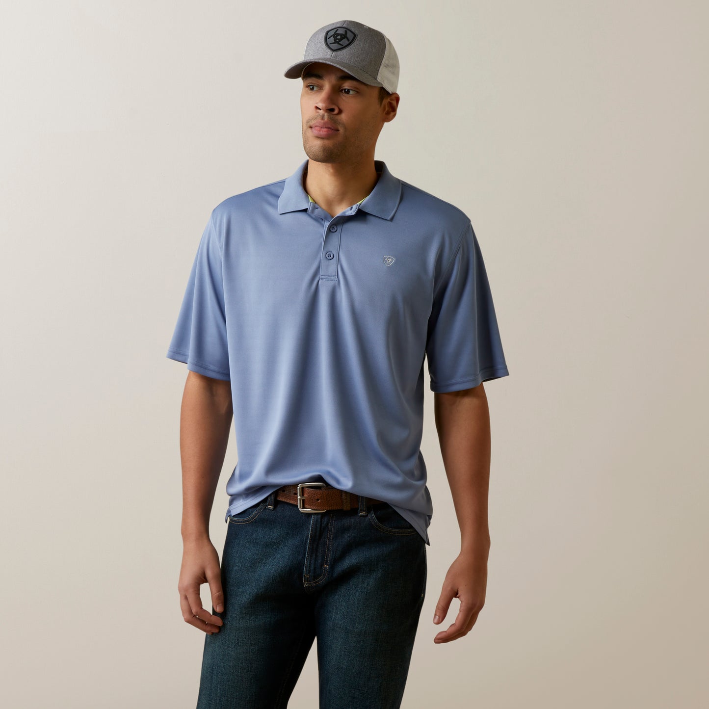 10044931 Ariat Mens Tek SS Polo Stone Wash