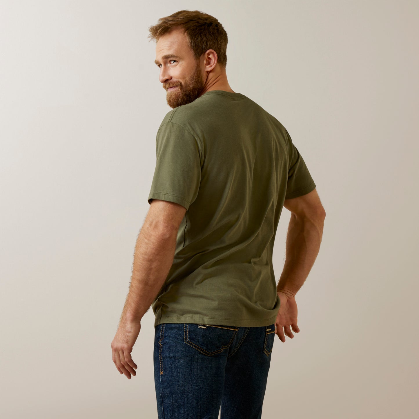 10045277 Ariat Mns Combine SS Tee Military Tee Heather