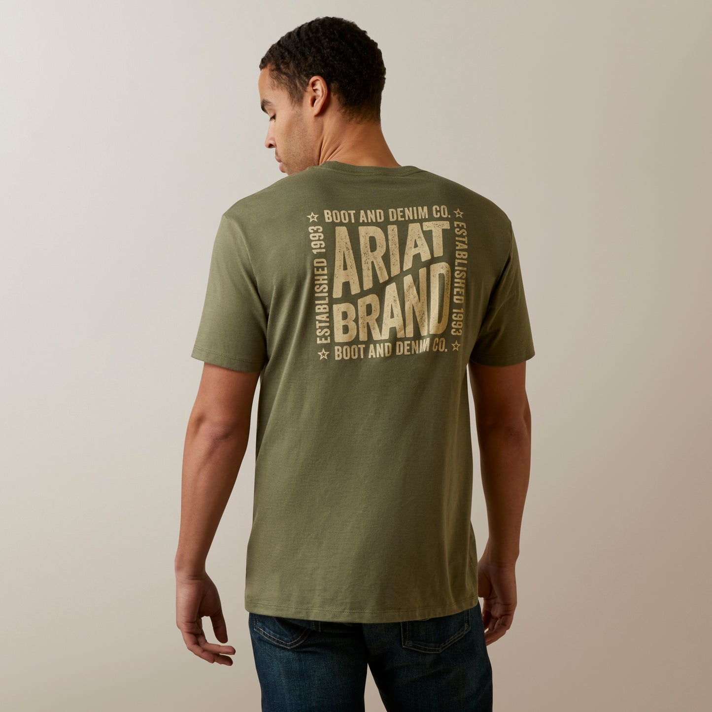 10045283 Ariat Mns Curve Ball SS Tee Military Heather