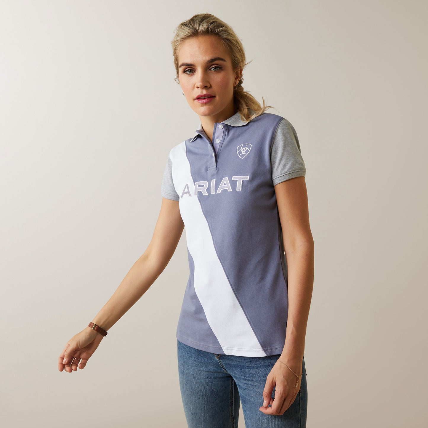 10043508 Ariat Wms Taryn SS Polo Dusky Granite