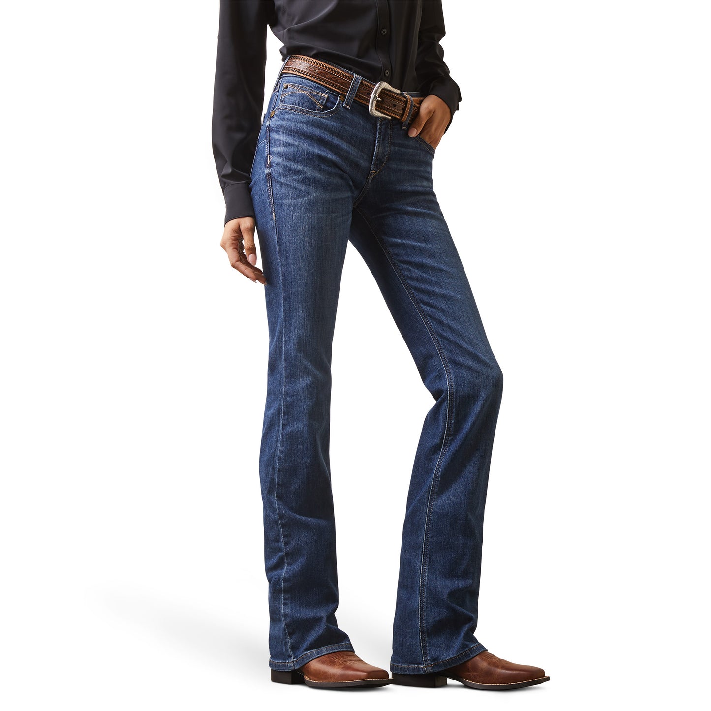 10043146 Ariat Women's Real Perfect Rise Boot Cut Leila Irvine Long Leg