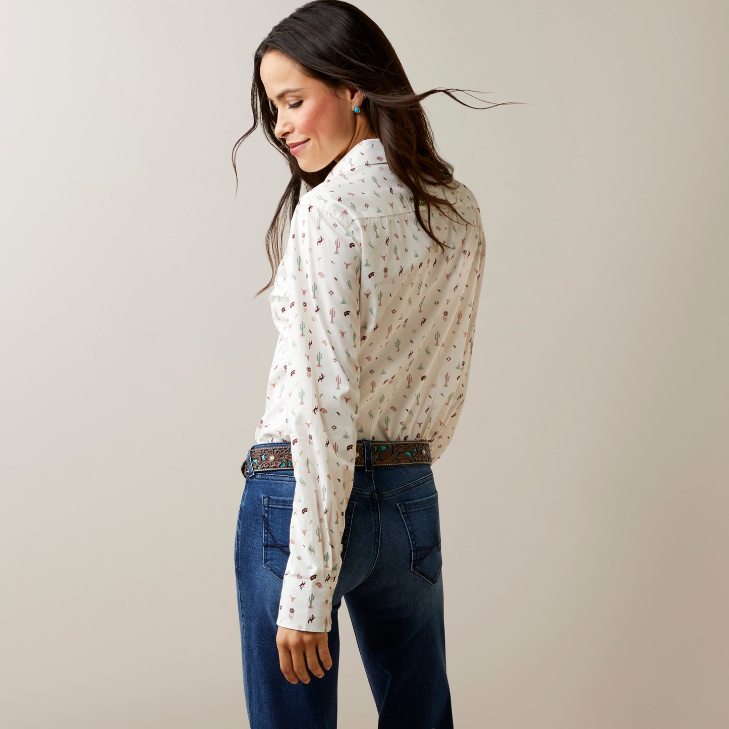10044947 Ariat Womens WR Kirby LS Shirt Santa Fe