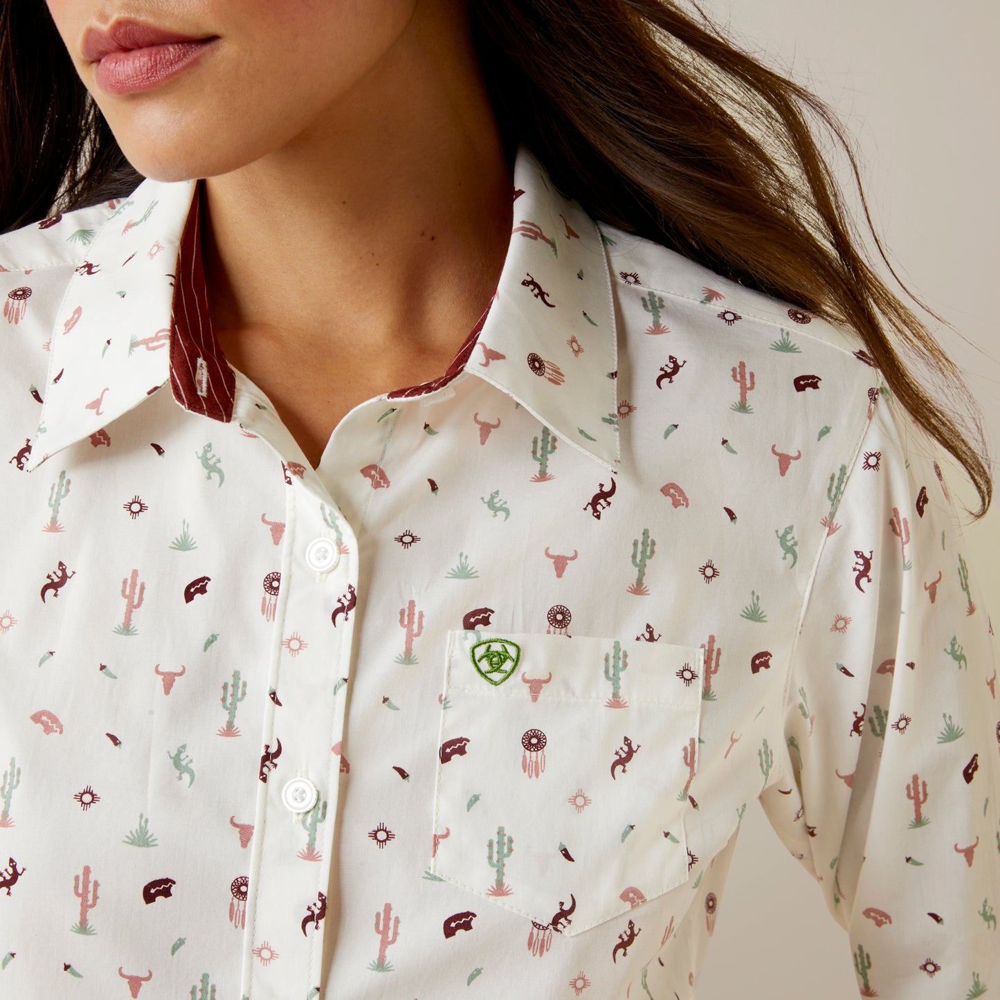 10044947 Ariat Womens WR Kirby LS Shirt Santa Fe