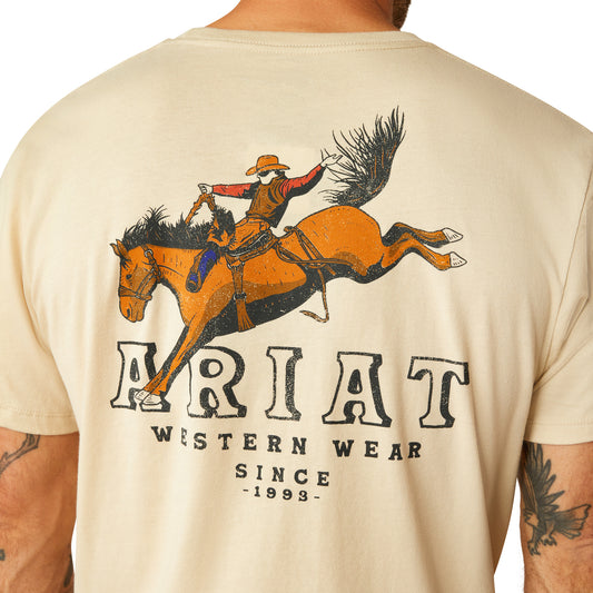 10054835 Ariat Men's Bronc Ridin Heritage SS Tee Natural