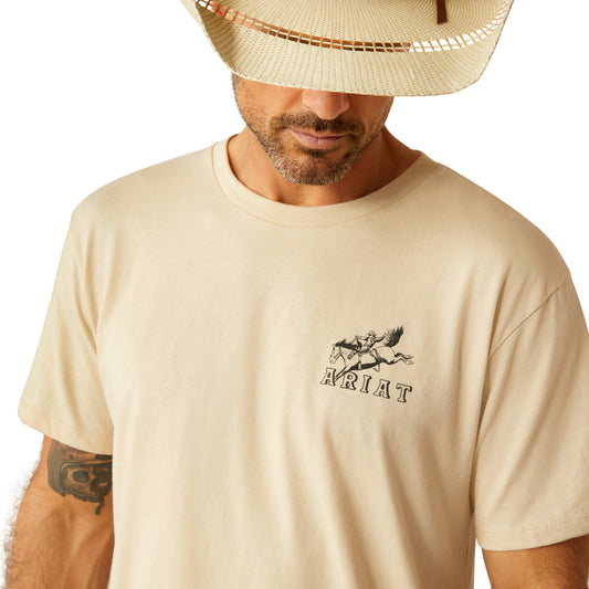 10054835 Ariat Men's Bronc Ridin Heritage SS Tee Natural