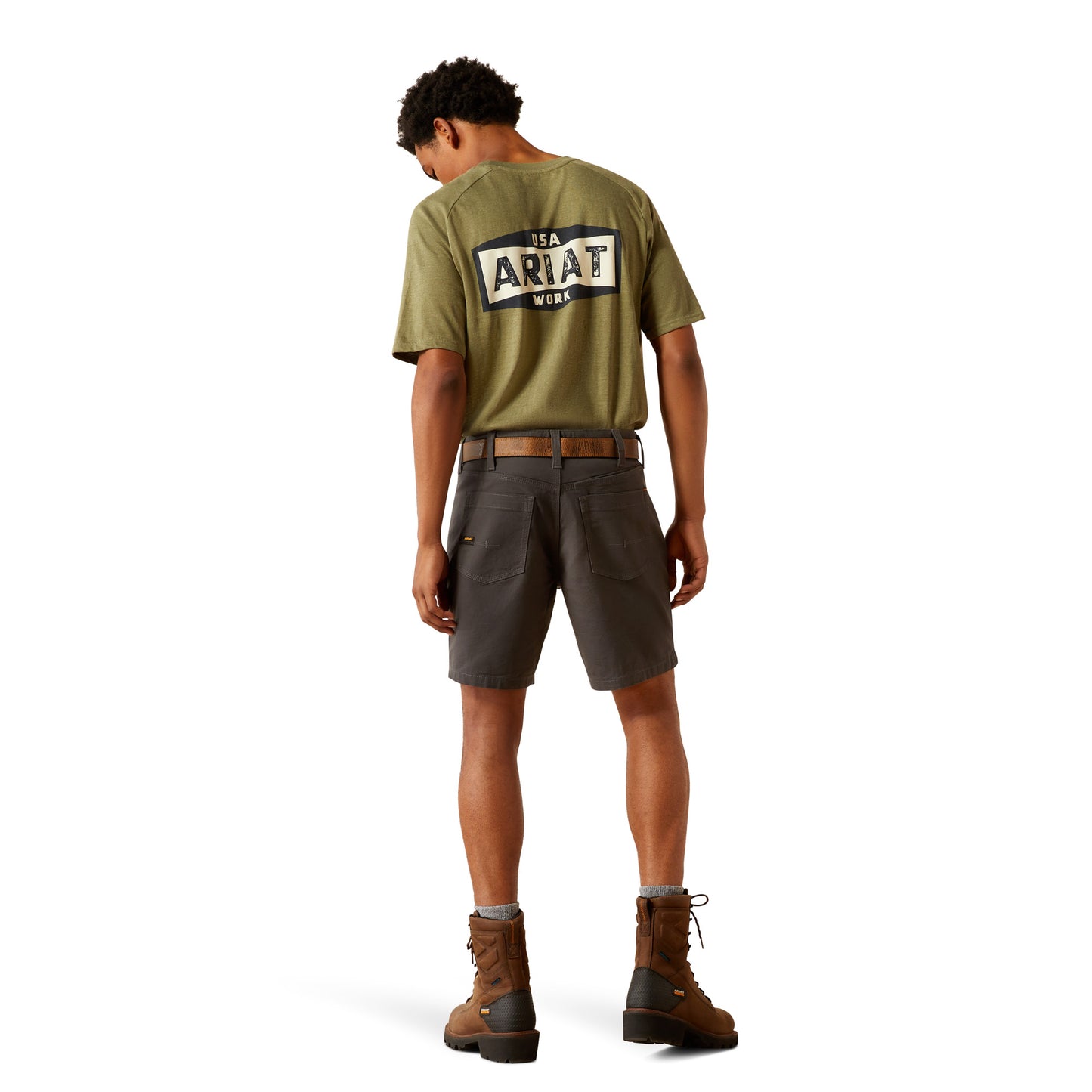 10058729 Ariat Men's Rebar Durastretch Mad Tough 8'' Short Grey