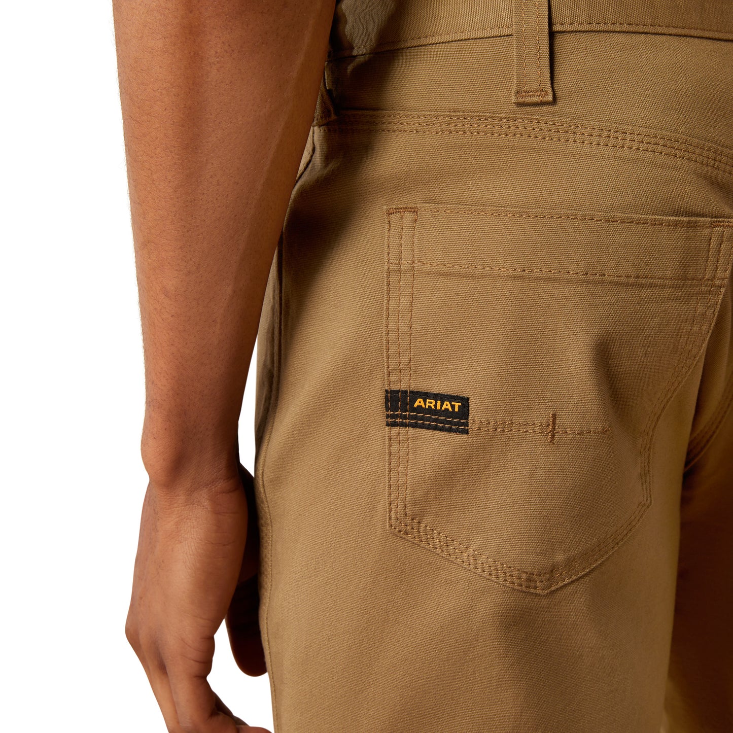 10058730 Ariat Men's Rebar Durastretch Mad Tough 8'' Short Field Khaki