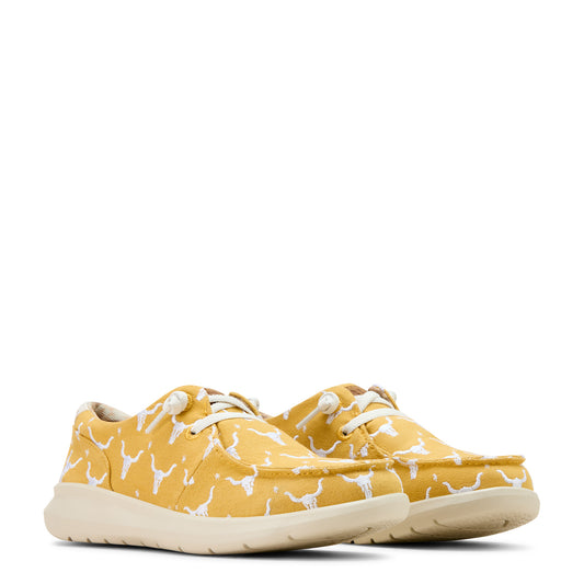 10061129 Ariat Women's Hilo Doodle Mustard Steer Heads B Wide