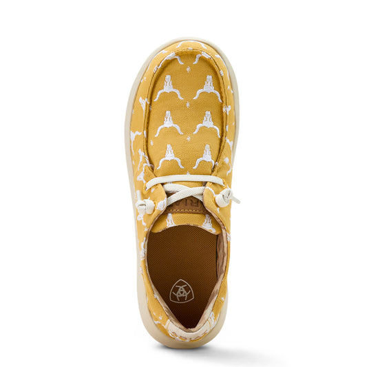 10061129 Ariat Women's Hilo Doodle Mustard Steer Heads B Wide