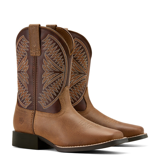 10061136 Ariat Youth Ruidoso Pearl/Chocolate Brown