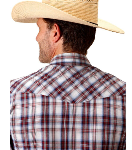 01-001-0101-2005 Roper Mns Amarillo Collection L/S Plaid Wine