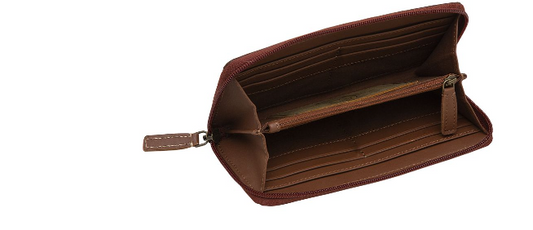 S-5844 Floral Magenta Hand Tooled Wallet