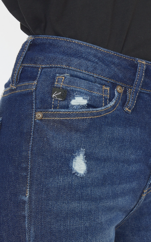 KC7189D Kan Can USA Women's High Rise Flare Jean