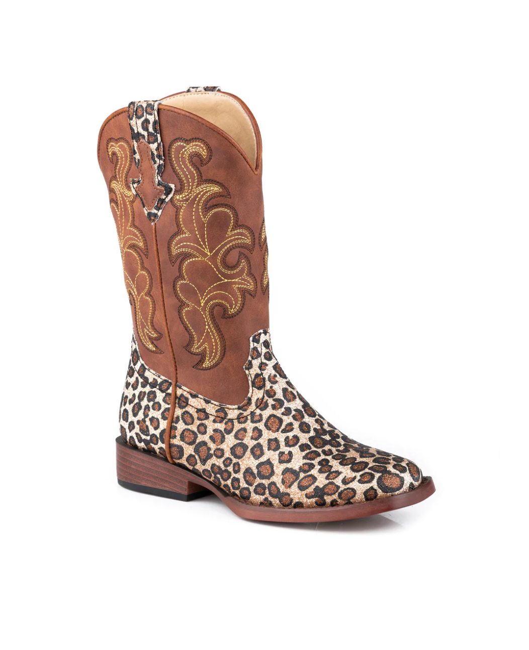 09-018-1901-3363 Roper Kids Glittler Wild Cat Gold Glitter Leopard/ Brown
